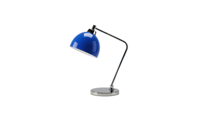 Blue desk lamp isolated on transparent background