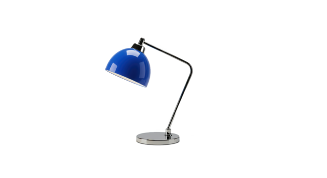 Blue desk lamp isolated on transparent background