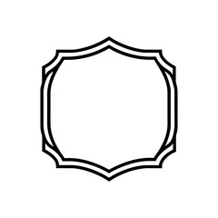 Obraz premium Elegant black and white double lined decorative frame with curved edges and a blank white center space on transparent background