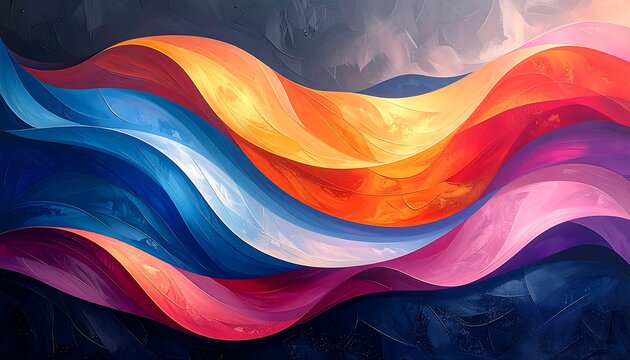 Abstract wavy colorful art