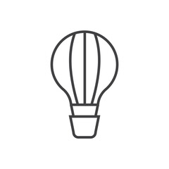 Hot air balloon icon stroke liner version on white background