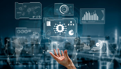 Big data visualization dashboard showing analytics, insights, and performance. Data supports decisions, data reveals trends, data powers analytics, and transforms strategy. Vouch