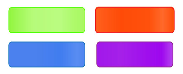 Set of colored web buttons. Vector illustration.