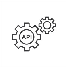 API icon stroke liner version on white background