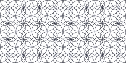 Seamless geometric pattern with circular overlapping lines, elegant abstract background, modern repeating design for wallpaper, fabric, wrapping paper, textile prints, and decoration.