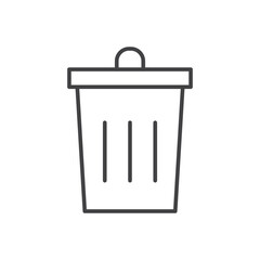 Trash icon stroke liner version on white background