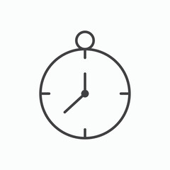 Timer icon stroke liner version on white background