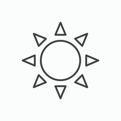 Sun icon stroke liner version on white background