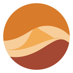 Fototapeta premium Abstract desert dunes landscape circular vector illustration scalable graphic