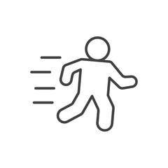 Running icon stroke liner version on white background