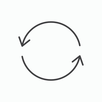 Repeat icon stroke liner version on white background