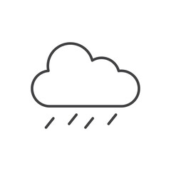 Rain icon stroke liner version on white background