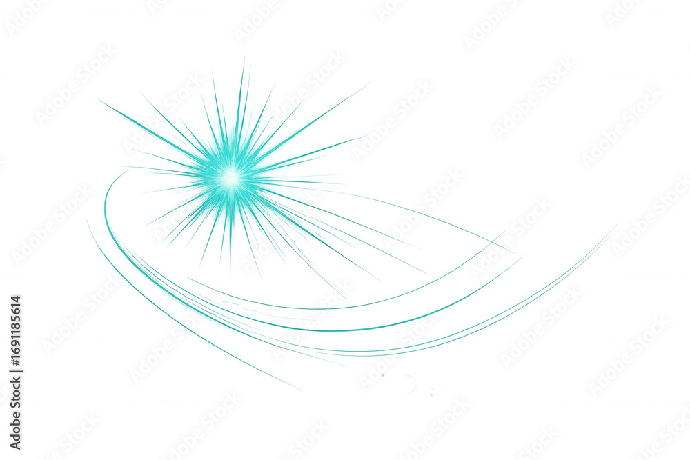 Poster light trails spiraling around luminous center on transparent backdrop, perfect for digital design an