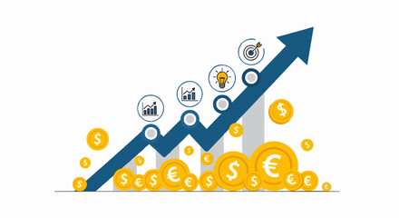Rising Currency Value with Economic Growth and Financial Success Illustration