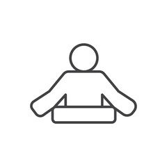 Meditation icon stroke liner version on white background