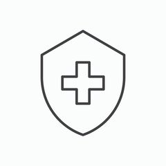 Medical insurance icon stroke liner version on white background