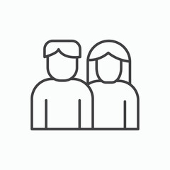 Man and woman icon stroke liner version on white background