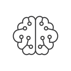 Machine learning icon stroke liner version on white background