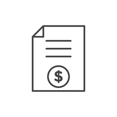 Invoice payment icon stroke liner version on white background
