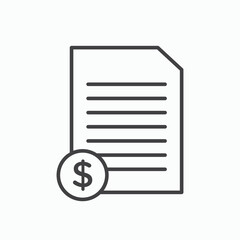 Invoice icon stroke liner version on white background