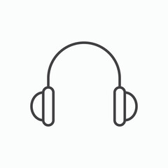 Headset icon stroke liner version on white background