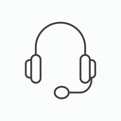 Headphones icon stroke liner version on white background