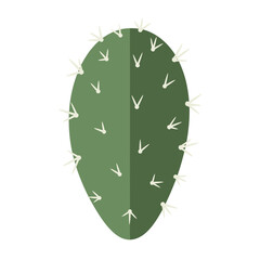 Flat Design Illustration of a Prickly Pear Cactus Pad