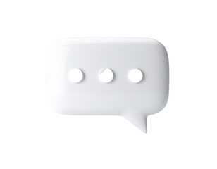 3d render of chat bubble icon on white background. 