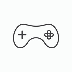 Game controller icon stroke liner version on white background