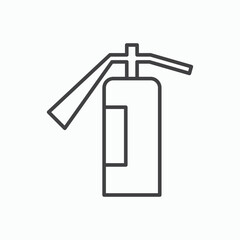 Fire extinguisher icon stroke liner version on white background