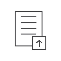 File upload icon stroke liner version on white background