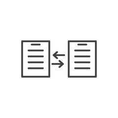 File transfer icon stroke liner version on white background