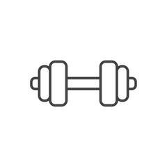 Dumbbell icon stroke liner version on white background