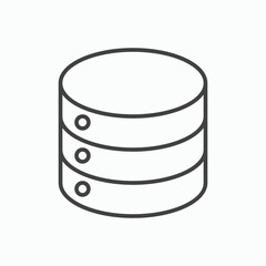 Database icon stroke liner version on white background