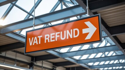 Vat refund sign direction guide for tourists and travelers seeking tax reimbursement help