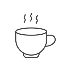 Coffee icon stroke liner version on white background