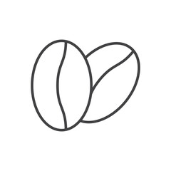 Coffee Bean icon stroke liner version on white background