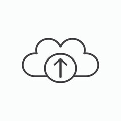 Cloud upload icon stroke liner version on white background