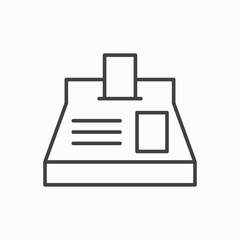 Cash register icon stroke liner version on white background