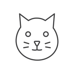 Cat icon stroke liner version on white background