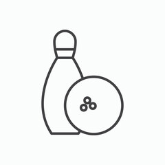 Bowling icon stroke liner version on white background