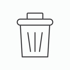 Bin icon stroke liner version on white background
