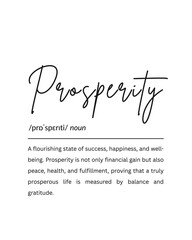 Prosperity Definition Wall Poster, Mindset Quote Printable Art, Digital Download for Home Office Decor