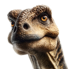 Velociraptor portrait isolated on transparent background