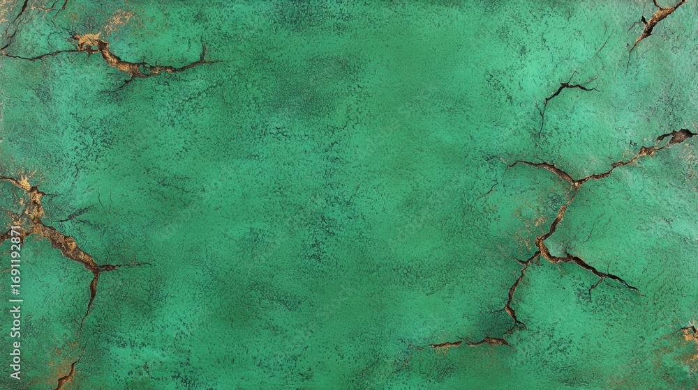 Poster a textured green surface with cracks and variations in color.