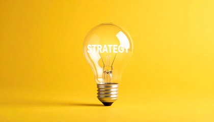 Illuminated lightbulb with the word STRATEGY