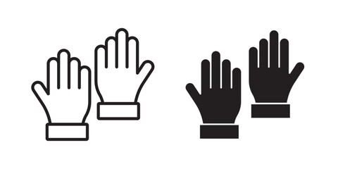 Wool Gloves icon. Vector illustration with stroke and fill on a white background.