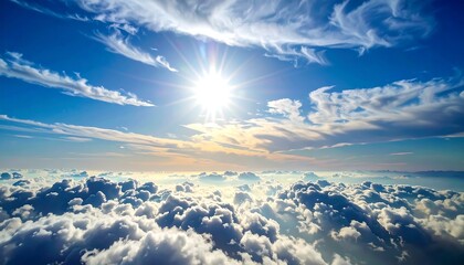 High-altitude view of a vibrant sky and clouds