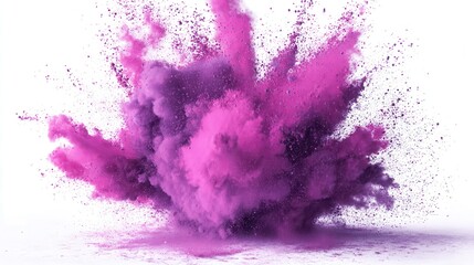 pink purple powder explosion white background design element