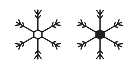 Ice Crystal icon. Vector illustration with stroke and fill on a white background.